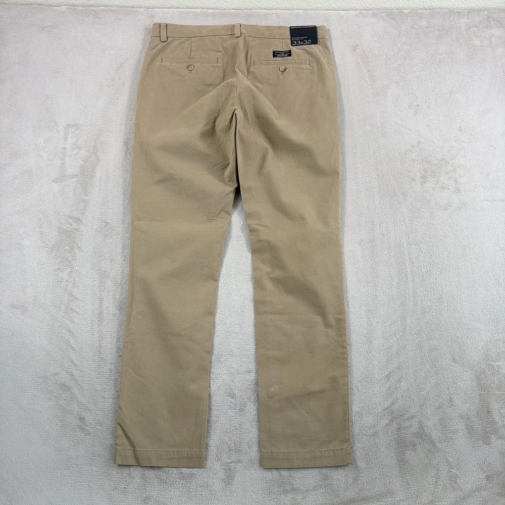 Banana Republic Fulton Chino Skinny Fit Pants in Beige Men Fits 34x31 Tag 33x32